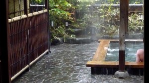 Onsen under the snow, Kyoto, Japan