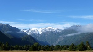 Overview of the Franz Joseph Glacier in New Zealand