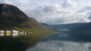 Sea reflection in Isafjordur