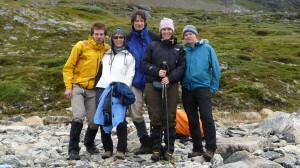 The expedition team, from left to right : CaYuS, Tsuyako, Peter, Kathrin and Emilie