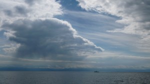 The boat and the clouds, Lake Baikal