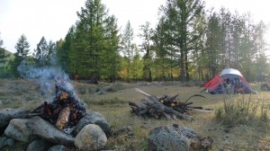 Camping and fire camp in the forest