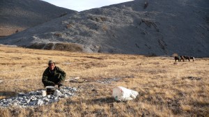 Horse guide cooking, Khovsgol Nuur