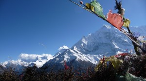 Mountains and Prayer flags, Annapurna, Nepal