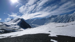 Snowy mountains around Tilicho Lake, Annapurna, Nepal