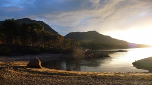 Sunset at Honeymoon Bay, Freycinet National Park, Tasmania