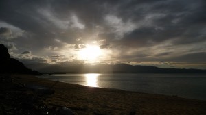 Sunset and the sea, New Zealand