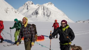 Smiling Eric and Mariano, skiing, Greenland