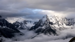 Mountain and clouds, French Alps