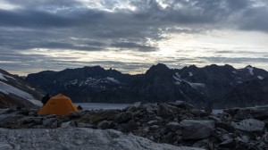 Bivy spot, advanced camp in the mountains, Greenland